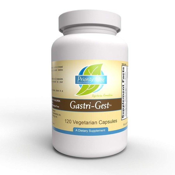 Priority One Vitamins Gastri Gest 120 Vegetarian Capsules - Powerful Combination of Plant enzymes That Help Maintain Healthy Digestion and intestinal Enzyme Activity.*