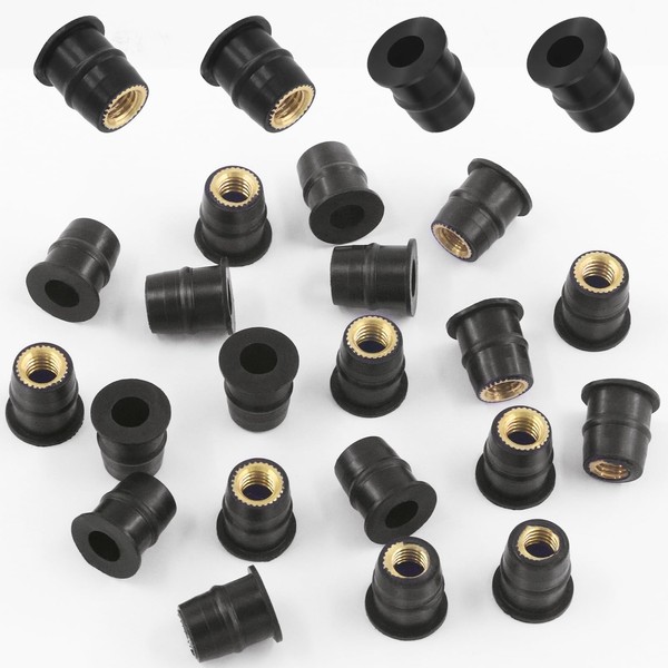 Rustark Pack of 20 M6 Rubber Well Nuts Rubber Nuts