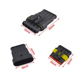 QitinDasen 8 Set 5 Pin Waterproof Car Electrical Connectors, Sealed Waterproof Electrical Connector Plug Socket Kit, for Car Truck Boat