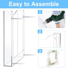 Eaasty Wall Mount File Holder Acrylic File Holder Vertical Wall Organizer Clear Pocket Hanging for Office Paper Mail Letter Magazine Storage, 9.84 x 9.84 x 1.5 Inch(6 Pieces)