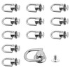 12Pcs D Ring Stud Screw Ball Head Buttons 360 Degree