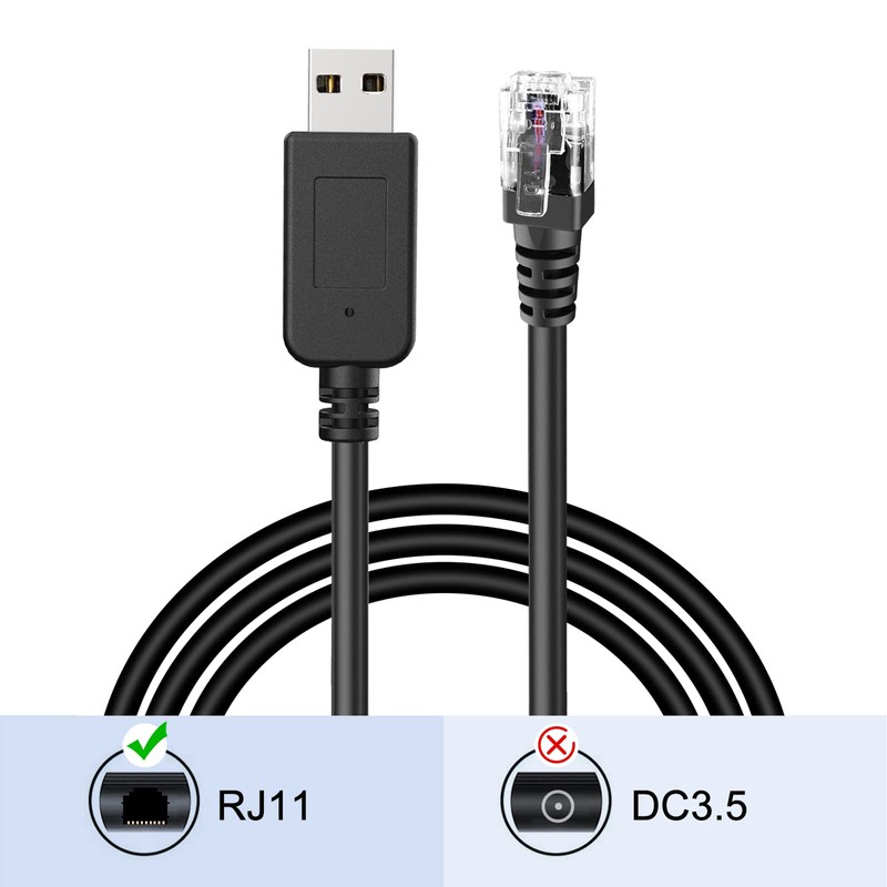 Jsvecip Radar Detector Cord, USB to RJ11 Plug Cable,for Escort