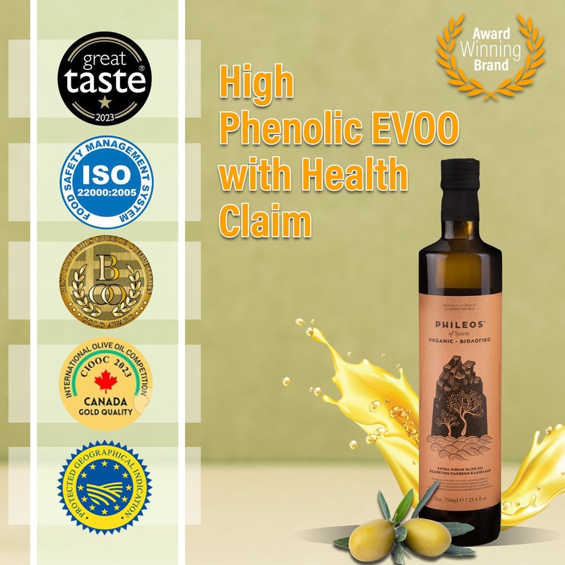 Phileos Premium Organic Olive Oil Extra Virgin - 750ml Extra
