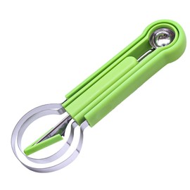 Fruit Carving Knife Cutter Watermelon Slicer Cutter Scoop Fruit Platter Fruit Dig Pulp Separator Kitchen Gadgets Acces (Green)
