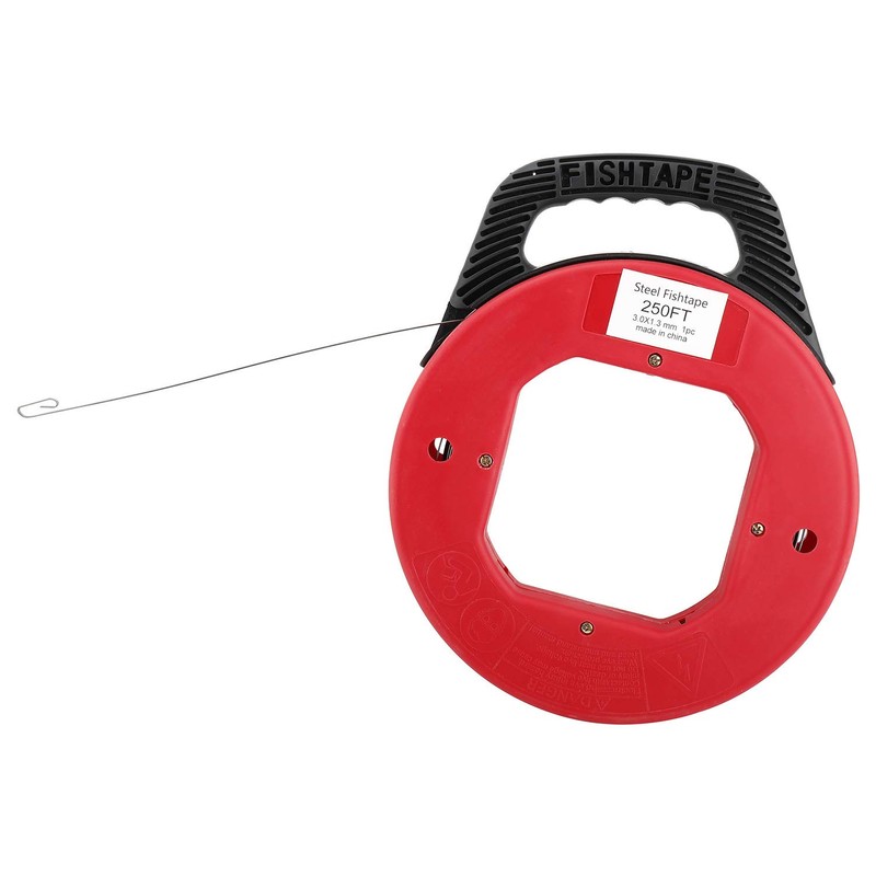 YaeKoo 250ft Fish Tape Reel, Spring-Steel Fishtape with 1/8"(3 mm)