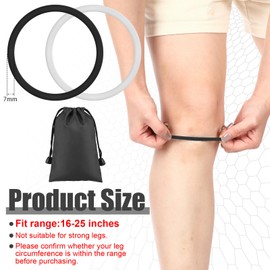 Foilswirl 4 Pcs Silicone Patella Knee Band for Basketball Patella Tendon Support Knee Pain Running Tendon Brace Support Strap (Black and White,L)