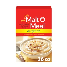 Malt-o-Meal Hot Wheat Cereal, Original Flavor, Quick Cook Breakfast, 36 oz Box