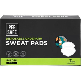 PEESAFE Almohadillas desechables para sudar en las axilas (paquete de 14) – Plegadas | Evita manchas, absorbe el sudor y el olor desagradable