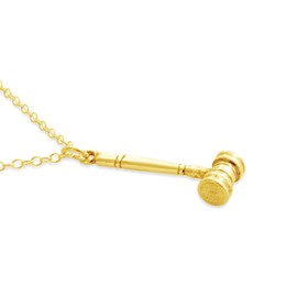 AZAGGI 14k Gold plated over Sterling silver Judge Gavel Necklace (18)