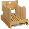 Bamboo Bread Slicer - Adjustable Width Guides. Sturdy Wooden Cutting