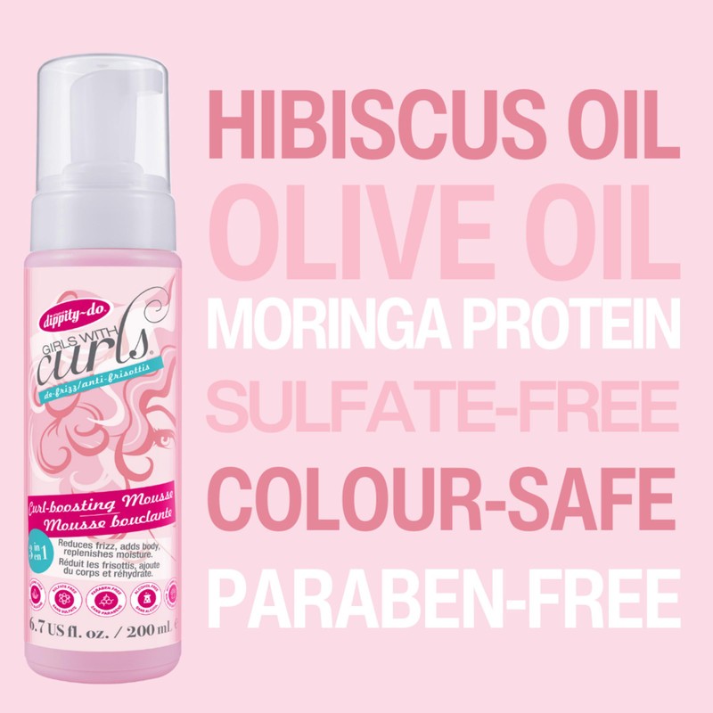 Dippity Do Girls With Curls Curl Enhancing Mousse, Light, 3-in-1