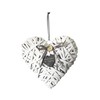 Kobolo Decorative Heart Pendant Chipwood White Set of 3