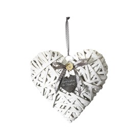 Kobolo Decorative Heart Pendant Chipwood White Set of 3