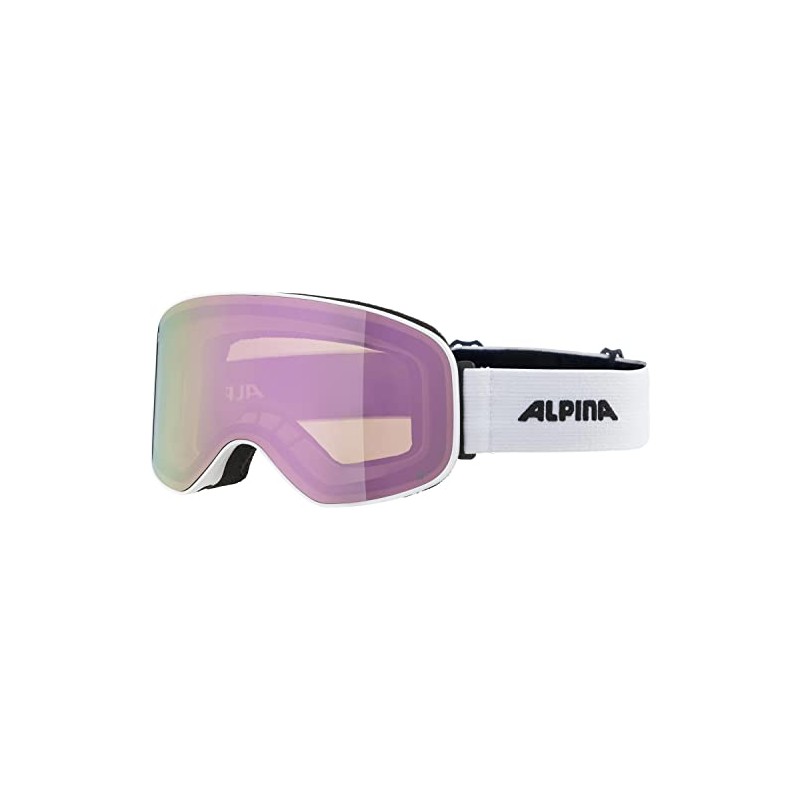 ALPINA Slope Q-Lite Mirrored, Contrast-Enhancing OTG Ski Goggles with 100%