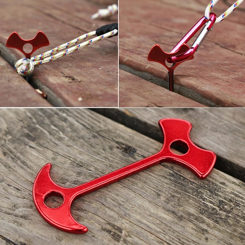Tent Windproof Rope Fish Bone Nail Buckles, 20Pcs Alloy Fish