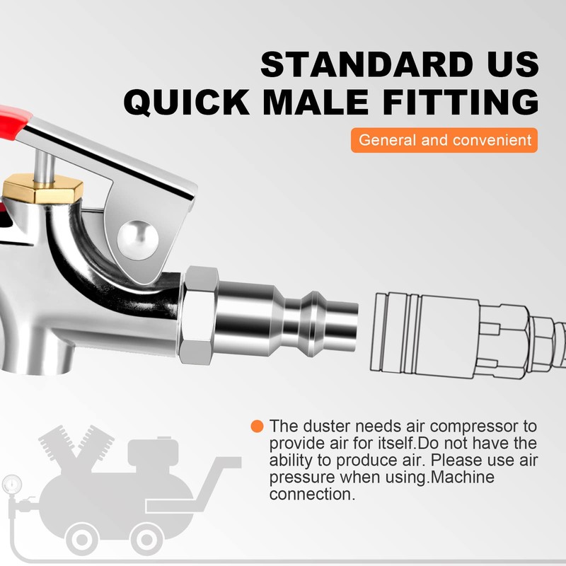 SARDVISA 2-Way Connection Air Nozzle Blow Gun, Rubber Tip Air