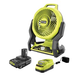 RYOBI ONE+ 18V Cordless Hybrid WHISPER SERIES 7.5 in. Fan Kit with 2.0 Ah Battery and Charger (PCL811KN) Bulk Packaged (Renewed)