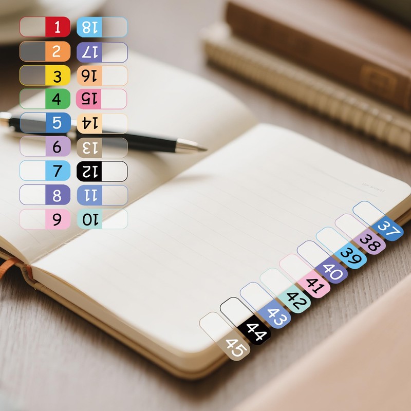 Number Index Labels Multicolor Alphabet Tabs 1-50 1-100 Tab Dividers