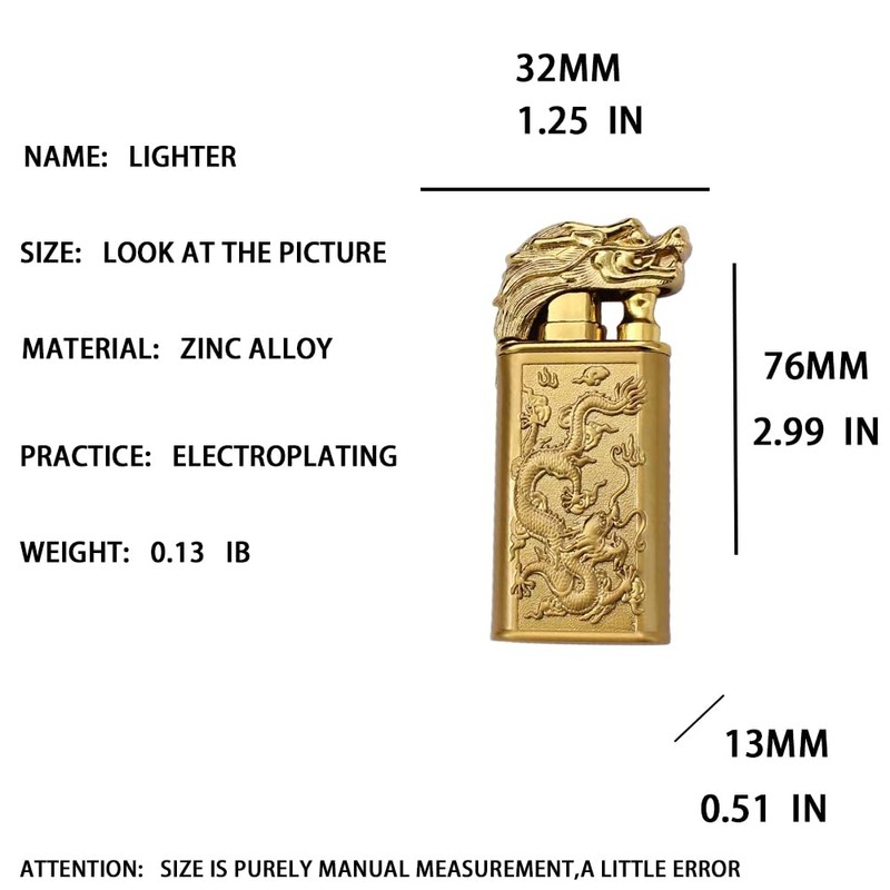 QFECT Torch Lighter, Windproof Double Flame Dragon Butane Lighter, Cool