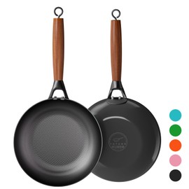 YUTANN 8 Inch Cast Iron Skillet, Pre-Seasoned Frying Pan with Diamond-Textured for Oil-Saving Cooking, Nonstick & Non-Toxic, PFAS/PFOA-Free, Easy to Clean