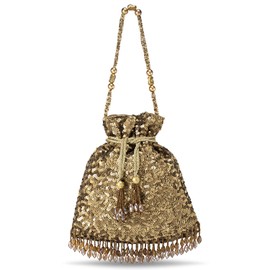 Aheli Indian Potli Bags Gift for Women Evening Bag Clutch Ethnic Bride Purse with Drawstring