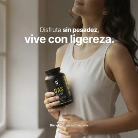 Gas Relief con 180 Cápsulas | Carbón Activado, Enzimas y Probióticos para Confort Digestivo y Ligereza Después de Comer | B Life