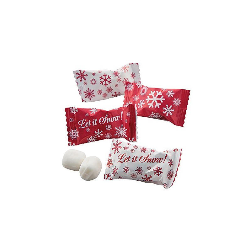 Red Snowflake Buttermints " Let It Snow! "