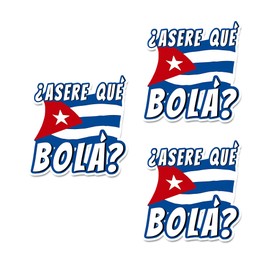 Asere Que Bola Cuban Flag Stickers - 3PCs/Pack Cuban Flag Sticker Car Window Sticker Cuba Flag Laptop Decal Cuba Flag Car Window Stickers for Vehicles - 3"×4" Car Decals Stickers for Outside of Car