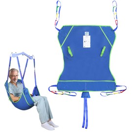 Ehucon Universal Full Body Patient Lift Sling,Thickened Medical Sling for Transfer,Bed Positioning and Lifting,Transfer Sling for Elderly,Disabled,Bedridden-500LBS (Blue, Large)