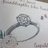 White Cotton Cards GRANDDAUGHTER & FIANCE - RING ENGAGEMENT CARD,