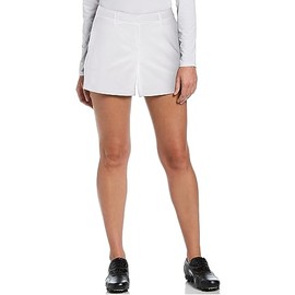 PGA TOUR Women's 4.5" Woven Golf Shorts with Satin Fabric, Moisture-Wicking, Sun Protection, Regular Fit, Bright White, 14