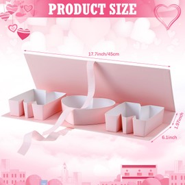 Ireer 6 Pack Mother's Day Empty Flower Box Empty Gift Box Cardboard Letter Shaped Fillable Chocolate Strawberry Flower for Mother's Day Gifts,17.7 x 6.1 x 1.97''(Pink,Mom)