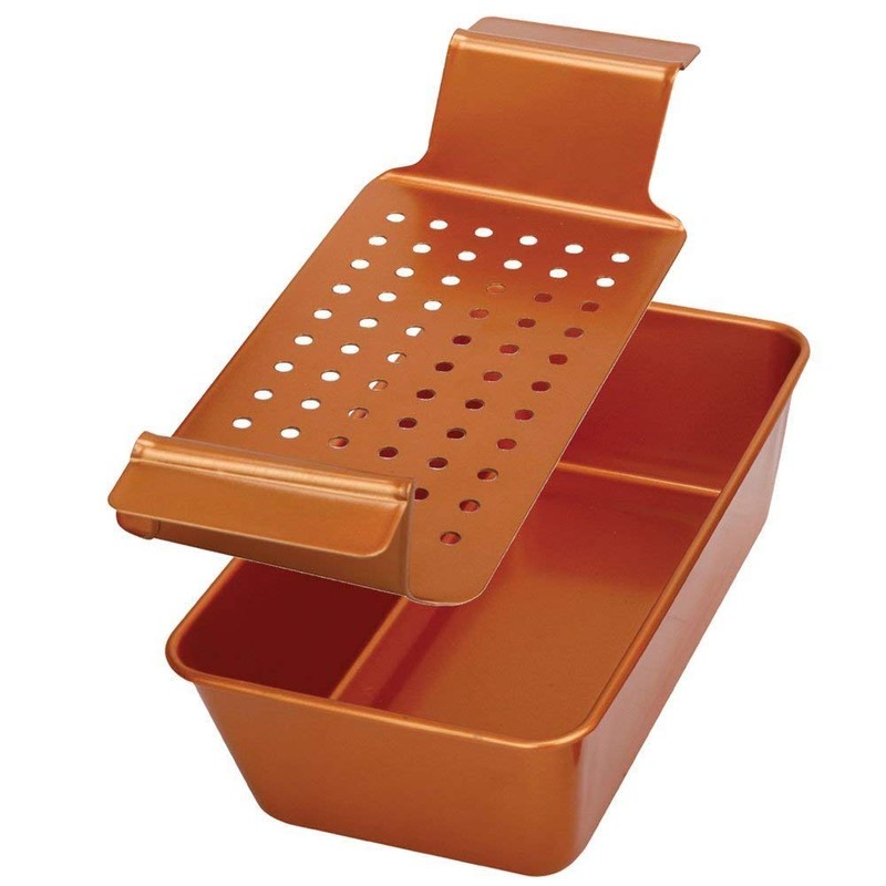 Volar Non-Stick Meatloaf Pan 2-Piece Healthy Meatloaf Pan Set Copper