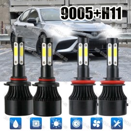 Unbranded 4-Sides White LED Headlight High Low Bulbs Combo For 2007-2020 2021 Toyota Camry