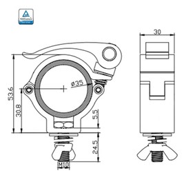 DJ Lighting truss Clamp 1.26-1.38 inch OD Pipe Truss F34 Quick Release Mount Heavy Duty 165 Lbs (1PCS)
