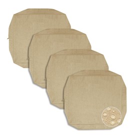 PureFit Waterproof Outdoor Cushion Covers Replacement for Patio Furniture Chair Seat Cushion Covers 24x24 inch for Outdoor Furniture Garden Backyard with Zipper, 4 Pack SLIPCOVERS ONLY, Camel