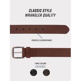 Wrangler Men s Full Grain Genuine Boot Leather 35 mm Casual Belt for Jeans, Khakis, Light Brown, 32