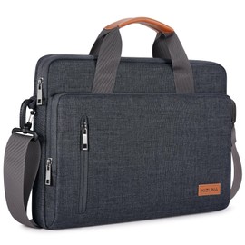 KIZUNA Laptop Bag 14 Inch Computer Shoulder Case Sleeve Briefcase For MacBook Air 15 M4 M3 M2/14 Yoga Slim 7 Pro X/IdeaPad 3/ThinkPad L14 Gen 3/Dell Latitude 7490/15" Surface Laptop 7 6,Dark Grey