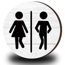 Funny Bathroom Signs Cute Funny Bathroom Wooden Decor Funny Rustic Bathroom Wall Art Half Bath Signs Hanging Farmhouse Decoration Plaque for Bathroom Wall Art Toilet Shelf (White)