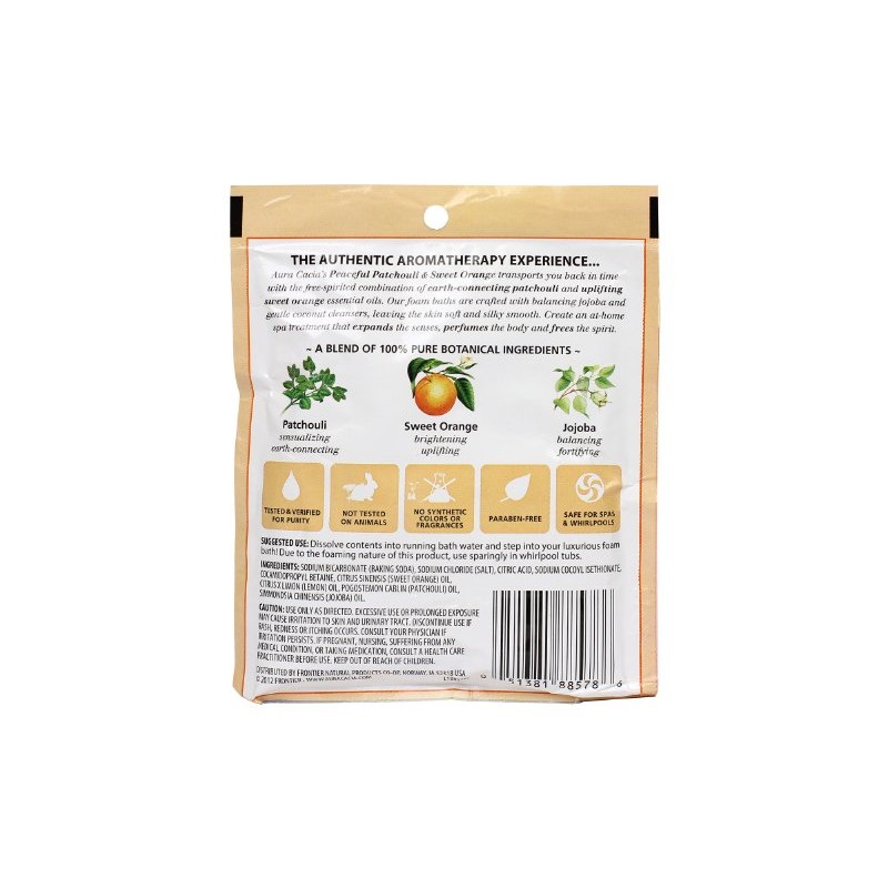 Aura Cacia Aromatherapy Foam Bath, Peaceful Patchouli and Sweet Orange,