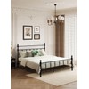 Metal Platform Bed Frame with Arched Headboard, Sturdy Heavy Duty