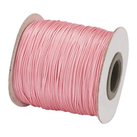 Craftdady Waxed Faux Leather Braided Waxed Cord Cord for Jewellery Making, Macrame Beads, 180m, 0.5mm, Pink