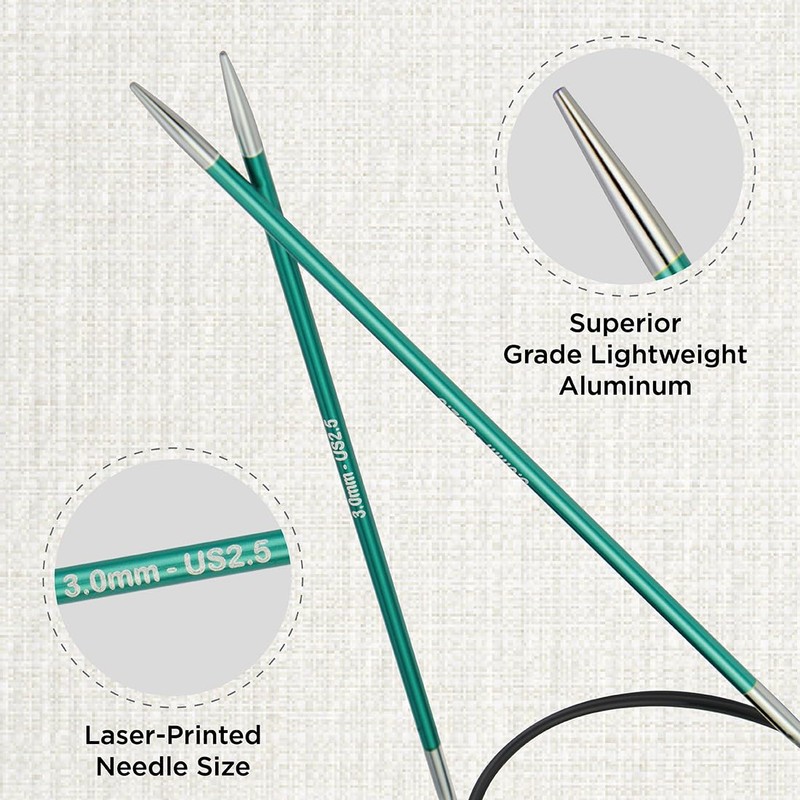 KnitPro Zing Fixed Circular Needles 16" (40cm) | Size 3.00mm