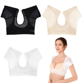 Wisebom 3 Stück Achselpads Schweißpads, Achsel Weste Damen Atmungsaktive Sweat-Shirts Damen Saugfähige Schweiß Pads Unterarm-Schweißweste Atmungsaktives, Schweiß Schutz Weste für Sport (L)