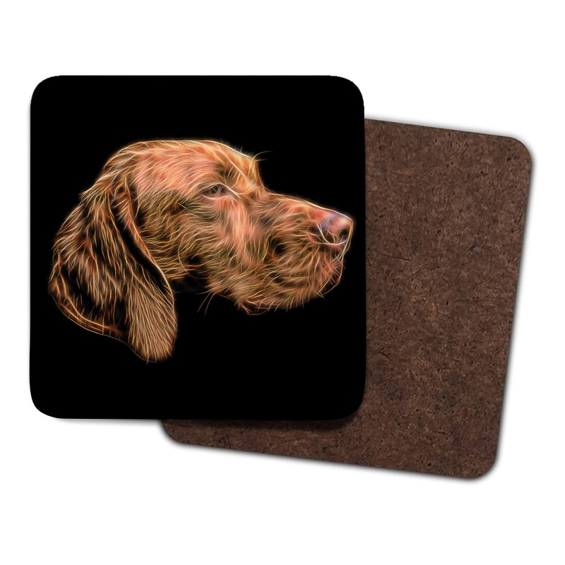 Fractal Artworks Hungarian Vizsla Coaster Set of 2, with Fractal