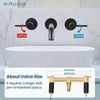 Airuida Solid Brass Widespread Wall Mount Bathroom Faucet with 360