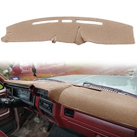 Yiz Dash Cover Mat Custom Fit for Ford F100 F150 F250 F350 Bronco 1980 1981 1982 1983 1984 1985 1986 Dashboard Cover Pad Carpet Protector (80-86 Beige) J71