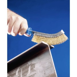 PFERD Hand Brush Curved HBG | 1 Row Brass Wire Diameter 0.30 | 43698002 - For Hard To Access Areas