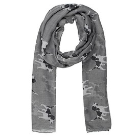 World of Shawls Pug Dog, Dachshund Dogs, Spaniel Dog Print Scarf - All Seasons Lovely Soft Scarf Wraps Shawl Scarves (Spaniel Silver Dog)