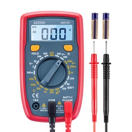 AstroAI Tester Digital Multimeter, 2,000 Counts, Electrical, Voltmeter, Ammeter, Resistance, Diode, Measurement, Continuity Tester, Compact, LCD Backlight, Automotive